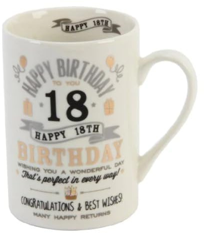 Signography Ceramic 18th Birthday Mug Silver & Gold Design CM24518