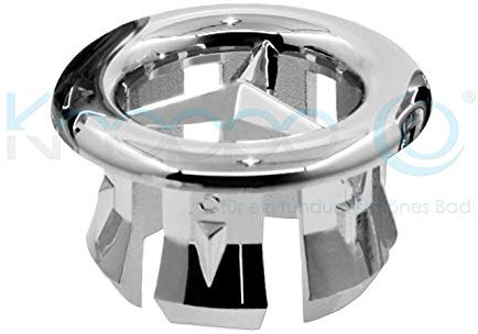 KNOPPO® Waschbecken Überlauf Abdeckung, Überlaufblende - Star (6 verschiedene Design-Modelle) chrom