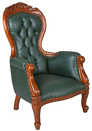 Grandfather Chair englischer Ledersessel Armlehnstuhl Grün gepolstert Clubsessel mar115 Palazzo Exklusiv