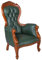 Grandfather Chair englischer Ledersessel Armlehnstuhl Grün gepolstert Clubsessel mar115 Palazzo Exklusiv