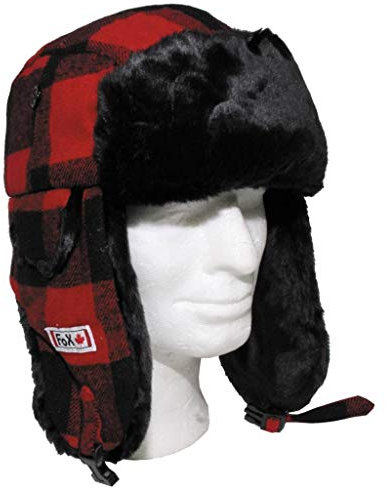 Fox Outdoor Holzfällermütze mit Fell rot-schwarz