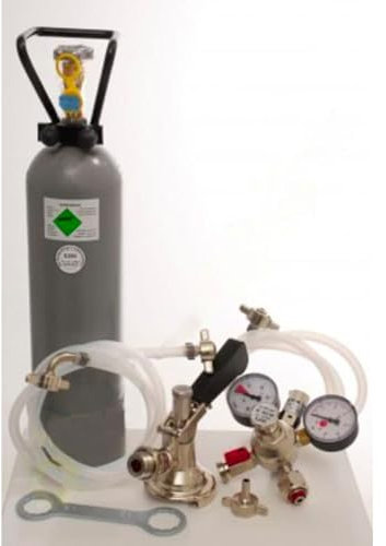 ich-zapfe Zubehörpaket für Pygmy 1-leitig mit 5 Liter Adapter, hochwertige Metallausführung mit Bierabstellhahn ohne Co2 Flasche