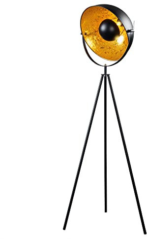 invicta INTERIOR Retro Design Stehlampe STUDIO schwarz gold 140cm Lampe Beleuchtung Stehleuchte Wohnzimmerlampe