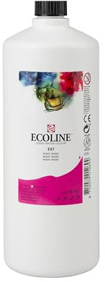 Ecoline Flüssige Aquarellfarbe - 990 ml Magenta 337 - Lebendige Aquarellfarbe auf Farbstoffbasis mit Dosierdüse