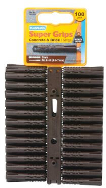 Plasplug SBP503 Supergrip Fixings - Brown (Pack of 100)