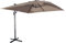 Alice's Garden - Parasol déporté carré 3 x 3m haut de gamme - Falgos - Taupe - Parasol excentré inclinable. rabattable et rotatif à 360°.