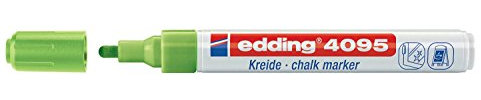 edding 4095 Kreidemarker für Glas, Fenster u.a. geschlossenen Oberflächen (hellgrün, 1)
