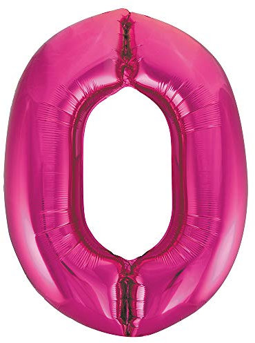 Pink Number 0 Shaped Large Foil Balloon (86cm) 1 Piece - Perfect for Birthday Parties and Special Events
