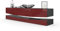 Vladon Lowboard City, Made in Germany, TV-Kommode mit Sockelelement, 1 offenem Fach und 3 Schubkästen, Schwarz Hochglanz/Bordeaux Hochglanz (178 x variabel x 39 cm)