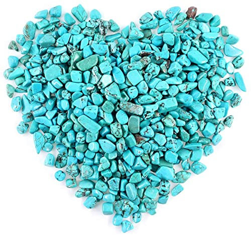 WAYBER 2 Lbs/920g Green Turquoise Decorative Stones Irregular Aquarium Pebbles Crystal Rocks Quartz Gravels for Fish Turtle Tank/Succulent Plants/Air Plants Decoration (Fill 2 Cups)