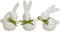 matches21 Hasen Deko-Figuren Oster-Dekoration Osterhasen weiß grüne Schleife 3er Set Keramik je 7-9 cm