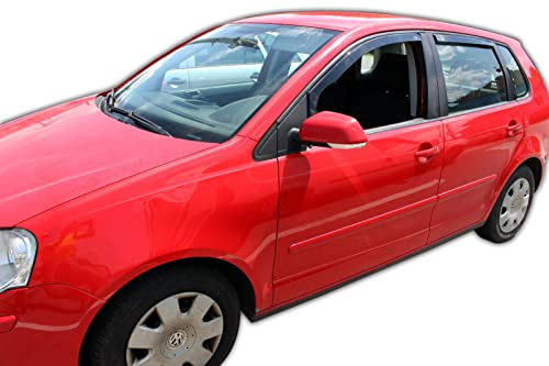 J&J AUTOMOTIVE | Windabweiser Passend Für Polo 4, 9N Fließheck 2002-2009, Heko Regenabweiser, Getönt, Set 4-Teilig, Vorne, Hinten, Aerodynamisch