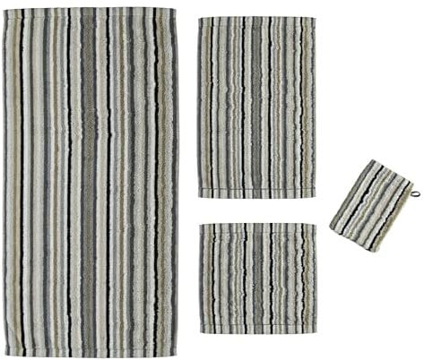 Cawö Seiflappen Lifestyle Streifen 7048 kiesel - 37 Größe 30 x 30