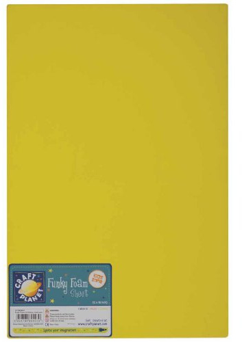 Craft Planet 12 x 18 Funky Foam Sheet 2mm Thick, Yellow, Coloured Accessories, Card Making Supplies, Coloured Sheets, Modelling, Printing, Paint, Art & Craft, Foam Crafts Padding