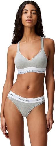Calvin Klein Femme String Tanga, Gris (Grey Heather), S
