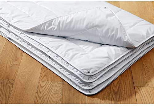 Erwin Müller Vier-Jahreszeiten-Bett Tripolis 100% Kamelhaar Weiss Größe 155x220 cm
