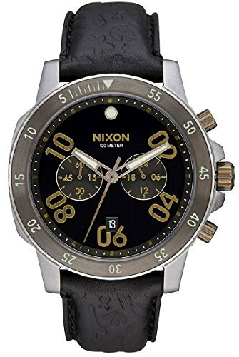 NIXON Ranger Chrono Leather Black / brass Fall Winter 16-17 - One Size