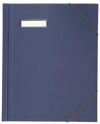 ELBA 100420821 Umlaufmappe aus Karton mit PVC-Folie veredelt mit Eckspannergummi & Beschriftungsfenster blau