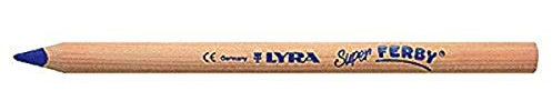 Lyra Super Ferby 3710051 Riesen-Dreikant-Buntstift, unlackiert, 6,25 mm Minenkern, Preußischblau, 1 Bleistift