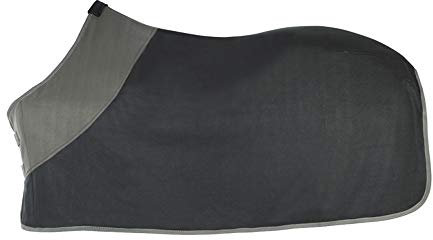 PFIFF 100983 Polarfleecedecke Fleecedecke Pferdedecke Abschwitzdecke, Schwarz/Grau, 135