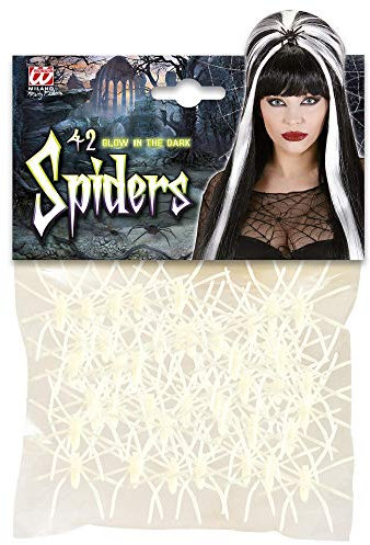 W WIDMANN MILANO Party Fashion 5381F - Fluoreszierende Spinnen, leuchten in der Dunkelheit, Horror, Halloween