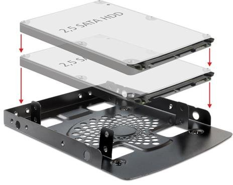 Delock Einbaurahmen 3.5″ > 2 x 2.5″ HDD