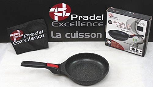 Poêle à frire de 20 cm + poignée amovible - Compatible avec les plaques vitrocéramiques et à induction - Sans APFO - Pradel Excellence - 92405M - 333