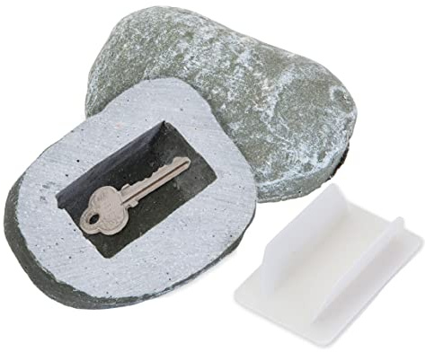 Bits and Pieces Hide-A-Key Stone Safe Gadget – Fake Rock Ersatzschlüssel Hider – wetterfeste Hofdekorationen – dekorative Gartensteine
