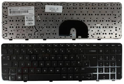 Power4Laptops Regno Unito Telaio Nero Lucido Nero Tastiera Sostitutiva per Portatili Compatibile con HP Pavilion DV6-6099EL