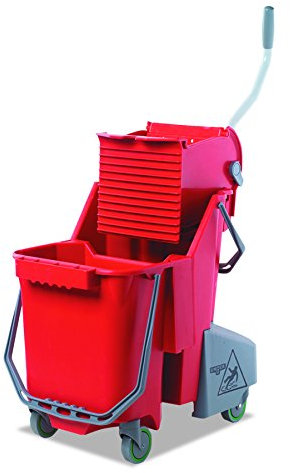 Unger COMBR SmartColor Combo Seau mobile complet avec presse, 30 L, rouge