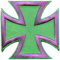 Aufnäher Bügelbild Bügelbild Biker Kreuz Malta Kreuz (Eisernes Kreuz) Abzeichen Grün Mauve