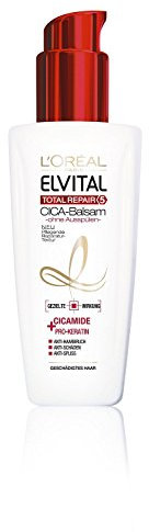 Loreal Paris Elvital Total Repair 5 Cica Balsam – ohne Spülen – Pflege zur Reparatur der Textur. Inhalt: 100 ml. Hilft vor Haarburuch, Haarschäden und offenen Spitzen zum Schutz
