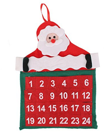 Velvet Weihnachten Adventskalender Zählen Wandbehang Kit Urlaub Dekor
