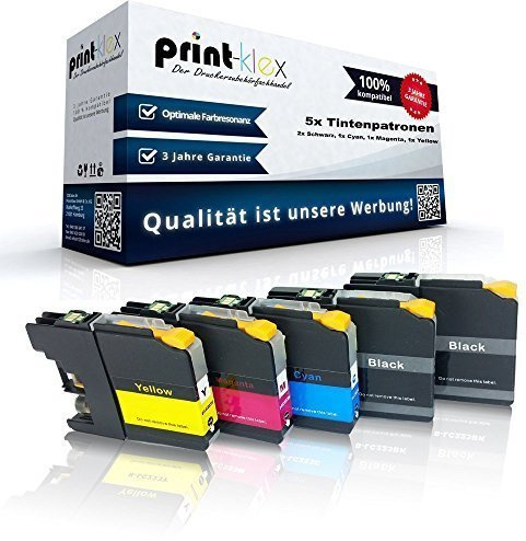 5X 123Color Tintenpatronen kompatibel für Brother LC121 LC123 DCP J132W DCPJ150 DCP J152W DCP J152WR DCP J4110DW DCP J4110W DCP J552DW DCP J752DW - Sparpack - Office Line Serie
