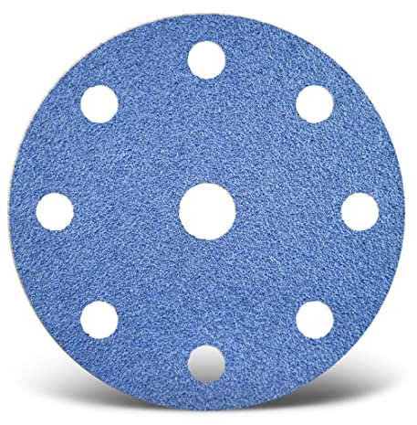 MENZER Blue Klett-Schleifscheiben, 150 mm, 9-Loch, f. Exzenterschleifer, Zirkonkorund (25 Stk.) K120