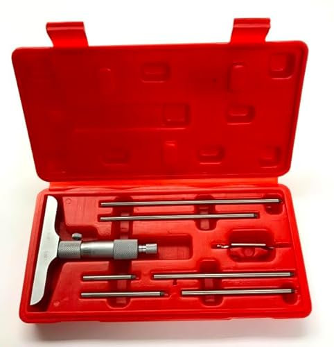 hhip Präzision Tiefe Mikrometer Set (verschiedenen Linien: 0–15,2 cm Base), 0-6 Range, 4 Base, 1