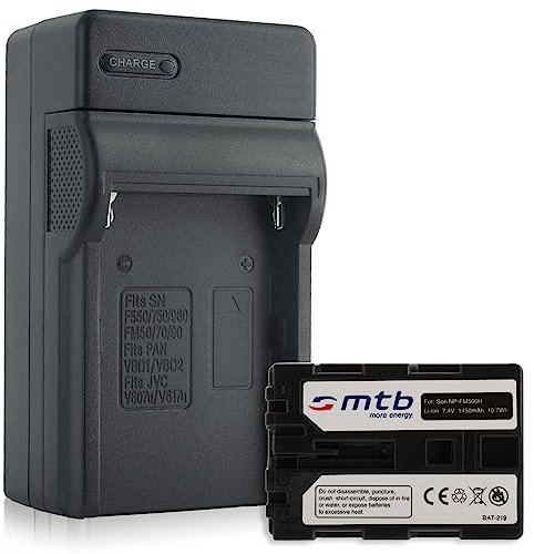 Batterie + Chargeur (Auto/Secteur) Compatible avec Sony NP-FM500H / Alpha ? DSLR-A... / ILCA-77M2 / SLT-A...