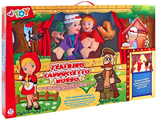 W'TOY- Teatro Burattini con 4 Marionette, 68x135 cm, 37840