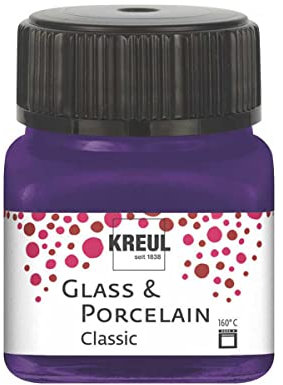 KREUL 16212 - Glass & Porcelain Classic violett, im 20 ml Glas, brillante Glas- und Porzellanmalfarbe auf Wasserbasis, schnelltrocknend, deckend