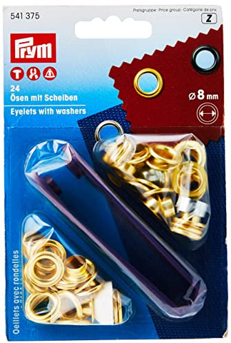Prym 541375 Ösen mit Scheiben 8 mm gold