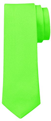 OM3™ TRENDY SKINNY TIE/Modische schmale dünne Krawatte in über 30 Farben Colors Party Business Schlips Handmade Smoking Anzug Unisex, Neongrün, ca.140cm x 4,5cm