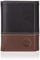Timberland mens Leather Trifold With Id Window Tri Fold Wallet, Black/Brown (Hunter), One Size UK
