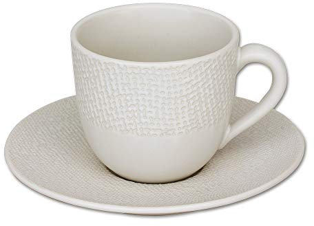 Table Passion - Tasse à café et sous-tasse Vésuvio blanc 12 cl (lot de 6)