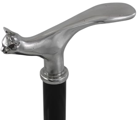 CAVAGNINI Bastone da Passeggio Testa di Gatto Legno Massello Metallo | Bastone da Passeggio Fatto a Mano Legno di Faggio Robusto Regalo Nonno Papà Idea Regalo Artigianato Italiano Made in Italy