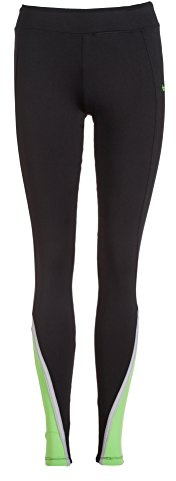 IZAS Women Lena Running Pants - Black/Light Green, X-Small