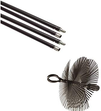 Flower - Kit Deshollinador Mecánico para Chimeneas | Varillas Flexibles de 5,6m | Erizo de Nylon 250mm | Mantenimiento Efectivo, Multicolor