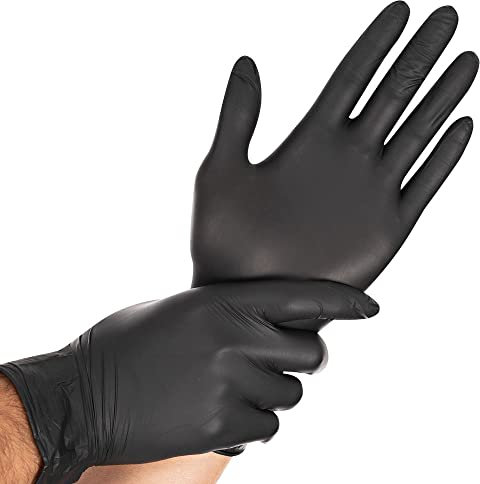 FRANZ MENSCH Hygostar Nitrilhandschuhe Safe Light | puderfrei, Karton, schwarz, 11/XXL, 24cm, 900 Stück, Einweghandschuhe, Einmalhandschuhe, in Gr. XS, S, M, L, XL & XXL verfügbar