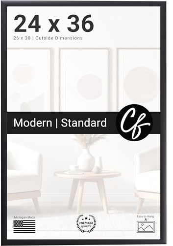 Craig Frames 24x36 Black Poster Frame, Wall Decor for Posters and Photos