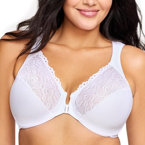 Glamorise Damen 1245 Plunge Bra, Weiß, 95C