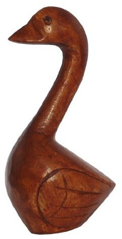 Wogeka Kleiner Schwan Holz Tier Vogel Figur Dekoration Handarbeit Schnitzerei Geschenk-Idee KTier 56